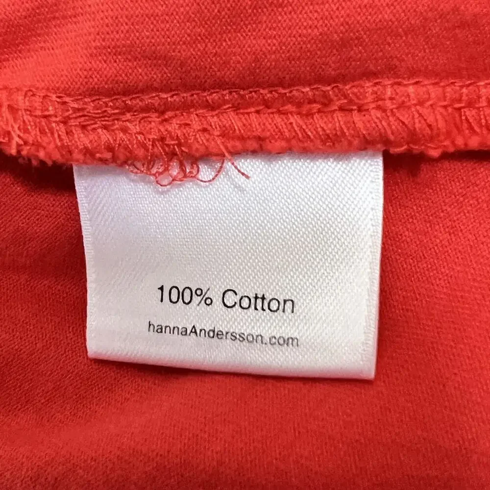 Hanna Andersson Sundress Girls Size 6/7 Orange Halter Ruffle Summer